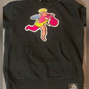 MUERTE SKI MASK ANGEL CHENILLE PATCH HOODIE HO